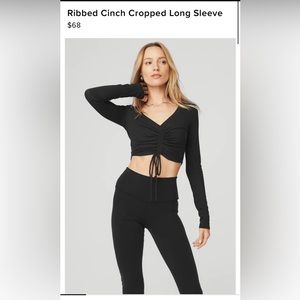 Alo Yoga Ribbed Cinch Cropped Longsleeve